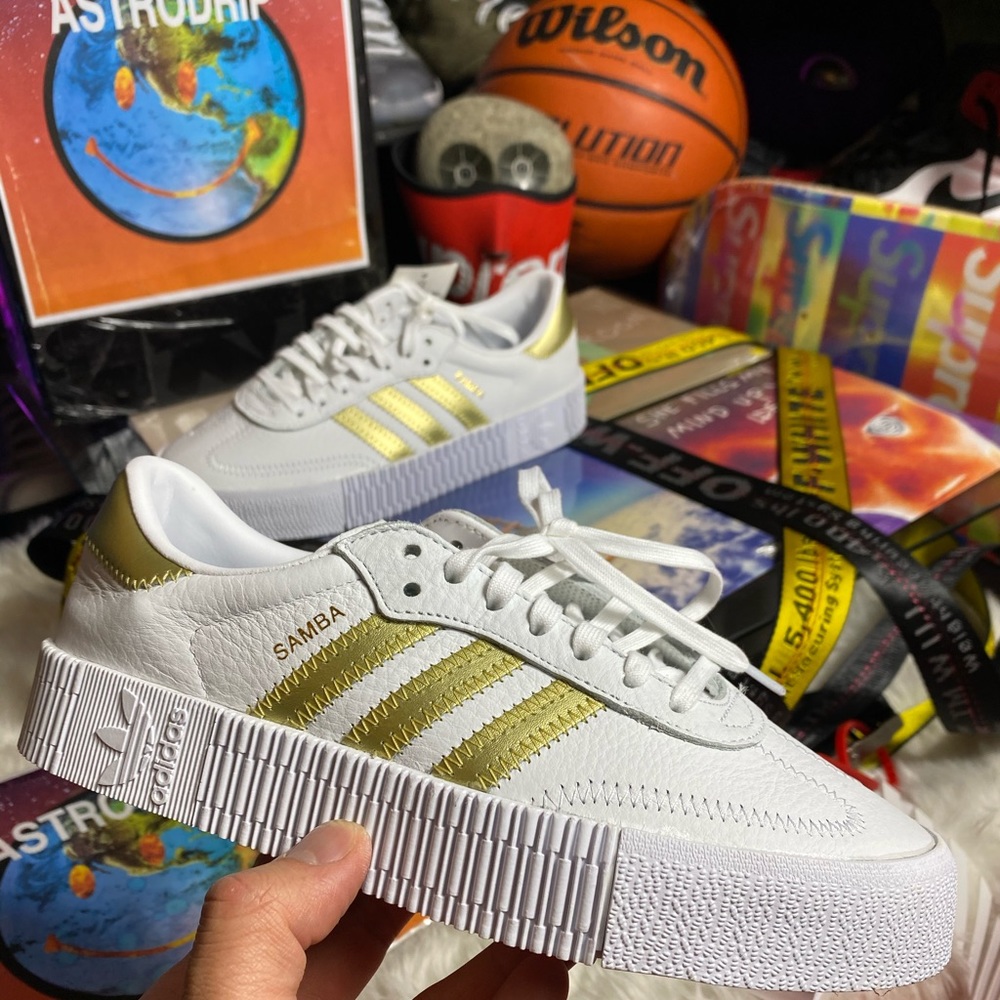 🆕 - Adidas - Samba Rose - White / Gold - W 6 - Picture 2 of 8